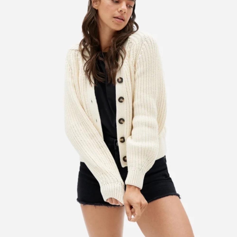 EVERLANE Texture Cotton Cardigan